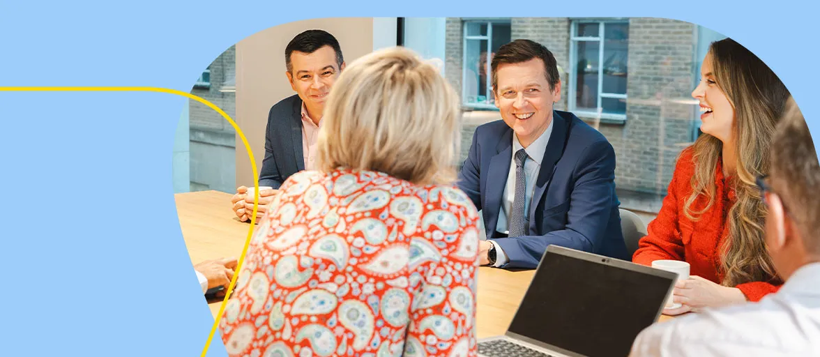 A team meeting in an Aviva boardroom